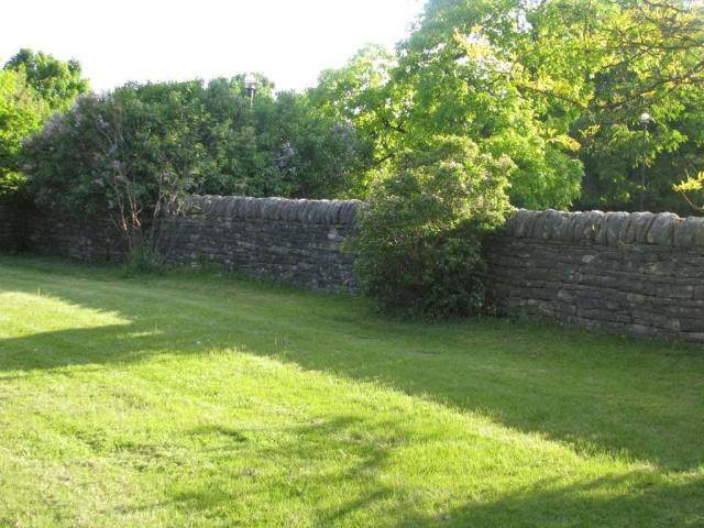 A slide of an historic heritage dry stone wall in Kingston Ontario Canada